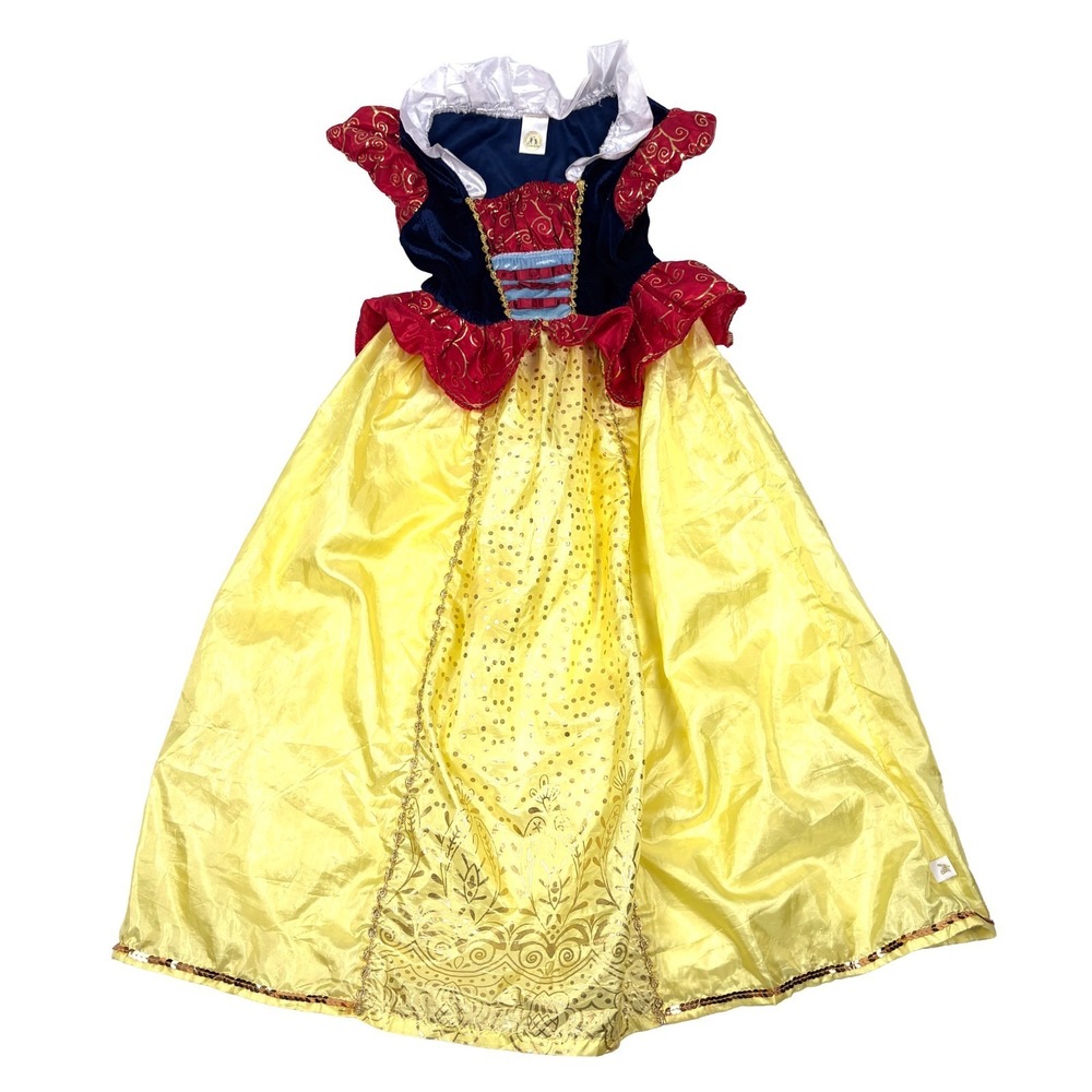 Little Adventure Snow White Princess Dress Girls 5-7 Blue Yellow Red Crushed vel